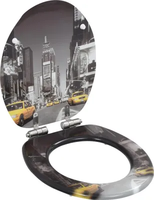 Obrázok produktu pre vidaXL WC sedadlá 2 ks s mäkkým zatváraním veka MDF New York design