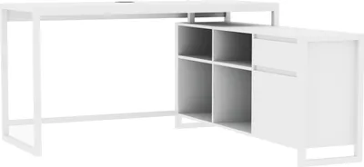 Produktbild von Eckschreibtisch >Denver< in weiß - 139x75x139cm (BxHxT)