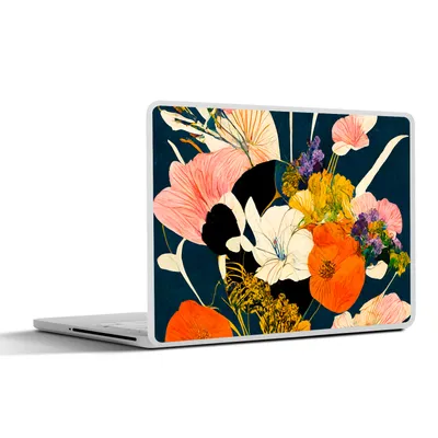 Produktbild von MuchoWow® Laptop Aufkleber Sticker Cover Blumen - Vase - Malerei - Pflanzen 25x18 cm - Laptop-Deko