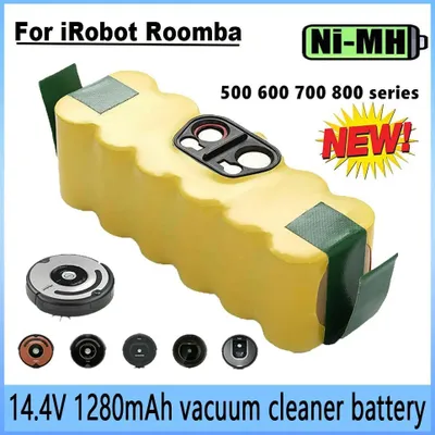 Image de Batterie de rechange pour robot aspirateur - 14,4 V Li-ion - 9 800 mAh - Compatible avec les séries 500 à 900 (620/650/770/780/580) - 1 pièce, batterie seule