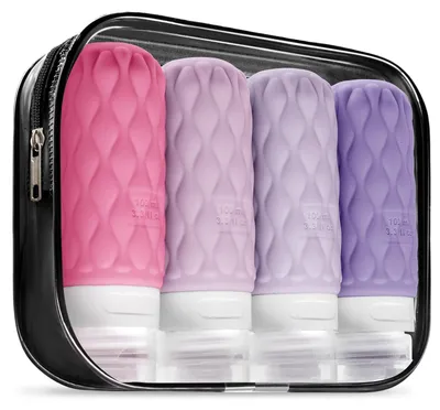 Immagine prodotto di 4 flaconi da viaggio in silicone, capacità 100 ml