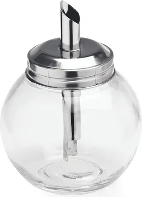 Produktbild von 48x Zuckerspender 11,5 cm Edelstahl Glas Zuckerstreuer Kugelform 260 ml