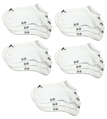 Obrázok produktu pre Ponožky Puma Sneaker Socken Plain, biela, balenie 15 kusov, veľkosť: 47-49