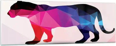 Produktbild von Bilder auf glas - Tiger Illustration modern Grafik - 90x30cm - Glasbilder - Wandbilder - Kunstdruck - zum Aufhängen bereit - Wanddekoration aus Glas - Glas Bilder - Wandbild auf Glas - GAB90x30-2808