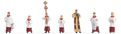 Produktbild von NOCH Pfarrer und Ministranten, HO (1:87), Rot, Weiß
