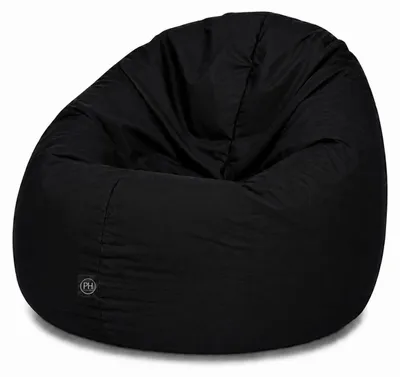 Image de Pouf 2 en 1 avec fermeture éclair, noir