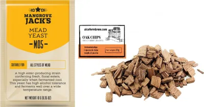 Produktbild von Honigwein Hefe 10g - M05 und Eichenholzchips 20g, Met Hefe