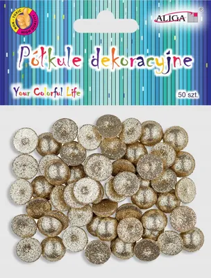 Image de Aliga Demi-sphères Pailletées Dorées Décoratives 1,3 cm