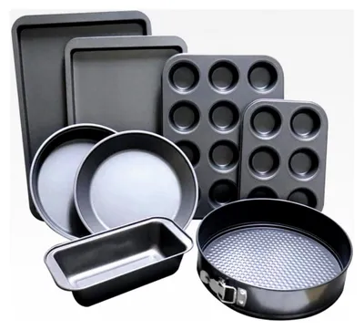 Produktbild von 8-teiliges Backformen-Set mit Muffinblech, Backblech, Kuchenform, Kastenform und Springform