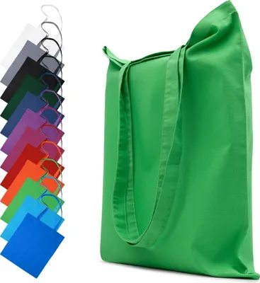 Produktbild von Stofftasche Baumwolltasche 22x26 cm Tasche Beutel Tragetasche Einkaufstasche Stoffbeutel, in Farbe: Grün