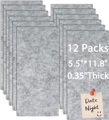 Produktbild von Filz-Pinnwand - Selbstklebend - 30 x 14 cm - 12 Stück - Wanddekoration - Zuhause, Büro, Klassenzimmer