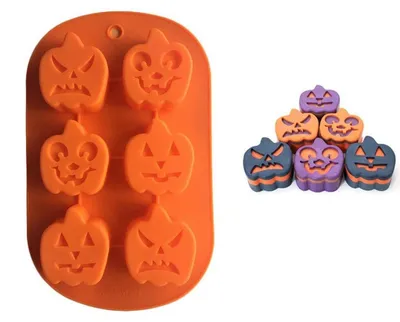 Zdjęcie produktu dla Silikonowe foremki do pieczenia w kształcie dyni na Halloween, 2 sztuki, z powłoką antyprzywierającą, idealne do ciast, muffinów i budyniów