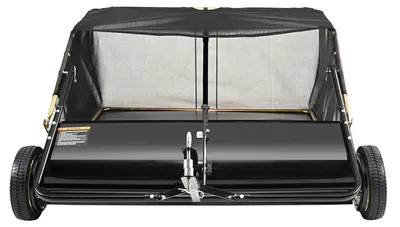 Produktbild von SucceBuy Rasenkehrmaschine, 127 cm Laubkehrer für Aufsitzmäher zum Hinterherziehen, robuste Kehrmaschine mit verstellbarer Kehrhöhe, Laubsammler für Garten, Rasen und Hof