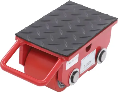 Immagine prodotto di Carrello per il trasporto di macchinari - Carrello a due ruote - Portata 2,5 t (2500 kg) - Acciaio fuso - Ruote inPoliuretano80×70 mm - 18×10×11 cm - Rosso