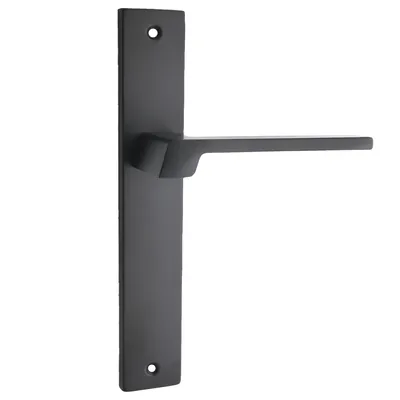 Produktbild von Domino Türgriff Blind Drückergarnitur L-Form aus Aluminium Schwarz für Zimmertür, Bürotür & Innentür CANTORO BLACK