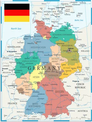 Produktbild von MuchoWow® Poster Detaillierte Karte von Deutschland 60x80 cm - Schlafzimmer Dekoration