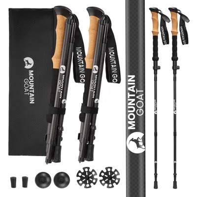 Produktbild von MOUNTAIN GOAT ACTIVE Trekkingstöcke, Carbon mit Korkgriffen und Transporttasche