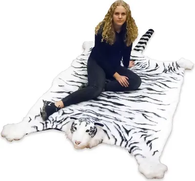 Produktbild von Teppich weißer Tiger Kunstfell - ca. 130 x 200 cm