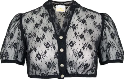 Produktbild von Pierre Marcel Transparente Damen Dirndlbluse Hailey - Schwarz Größe: 34