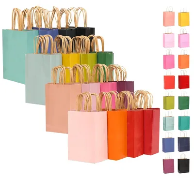 Obrázok produktu pre TRANKIELO® - 16 kusov papierových tašiek s rúčkami – 33 x 26 x 13 cm – Ekologický papier – Ideálne na balenie darčekov