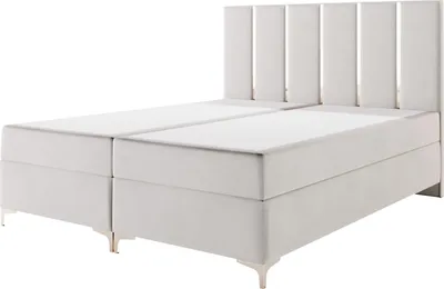 Produktbild von Moebelpaket Bett 160x200 cm mit Bettkasten, Boxspringbett mit Pocket-Matratze, Eleganter Magic Velvet-Stoffbezug, Kollektion Santiago, Beige