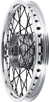 Immagine prodotto di Ruota a raggi 1.6 x 16" Cerchio in alluminio lucidato + raggi neri - per Simson S50, S51, KR51 Schwalbe, SR4