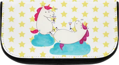 Produktbild von Mr. & Mrs. Panda Kosmetiktasche Einhorn Sekt - Weiß - Geschenk, Spaß, Freundin, Make-up Organizer, Tasche, Einhörner, Unicorn, BFF, Beste, Kulturtasche, kulturtäschchen