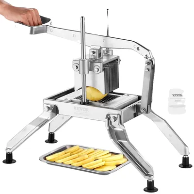 Obrázek produktu pro VEVOR komerční kráječ na zeleninu, 1/4 a 1/2 palce kráječ na rajčata, kráječ na zeleninu z nerezové oceli a hliníkové slitiny, ruční kráječ na zeleninu, na rajčata, cibuli, brambory