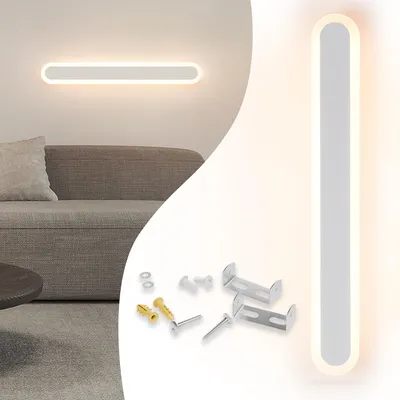 Produktbild von charlique® LED Wandleuchte innen - Pipe Light 60 cm, weiss, schlanke Wandlampe, Spiegelleuchte Bad, universelle Wandbeleuchtung für Badezimmer, Schlafzimmer, Wohnraum …