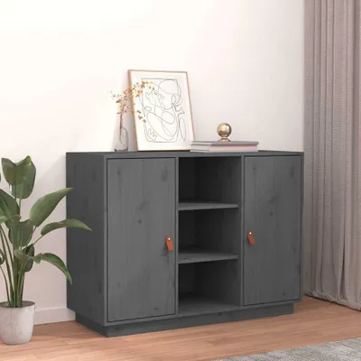 Produktbild von vidaXL Sideboard Grau 100x40x75 cm Massivholz Kiefer