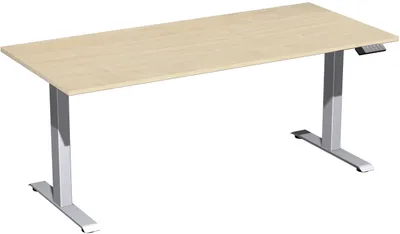 Immagine prodotto di Tavolo elevatore elettrico regolabile in altezza, 1800x800x730-1230, acero/argento