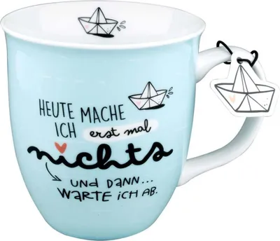 Produktbild von Tasse, maritim mit Spruch "Heute mache ich erstmal nichts
