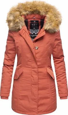 Produktbild von Marikoo Karmaa Damen Winter Jacke Stepp Parka Mantel Winterjacke warm gefüttert Dunkel Coral Gr. 36 - S