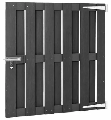 Produktbild von Gartentor WPC Grau mit Verriegelung Scharnieren und Pfosten Zauntor Zauntür Pforte wetterfest abschließbar witterungsbeständig 100 x 100 cm
