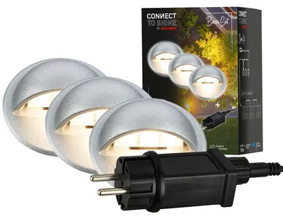 Productafbeelding van Tuinverlichting 12 V, set van 3 vloerinbouwspots, warm wit licht