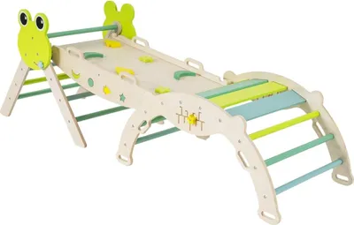Image de Ensemble d'escalade pour tout-petits avec toboggan et rampe - Vert, 7 en 1
