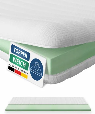 Produktbild von AM Qualitätsmatratzen | Basic Komfortschaum-Topper | 140x200 cm | 6 cm Höhe | Matratzentopper | 140/200 | Komfortschaum Topper