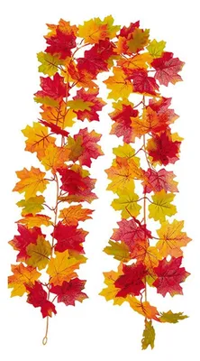 Produktbild von Künstliche Ahornblattgirlande (100/175 cm), UV-beständig, für Herbst, Halloween, Erntedankfest, Kaminsims, Veranda, Innen- und Außendekoration
