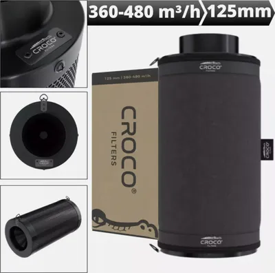 Produktbild von Aktivkohlefilter CROCO Black Filter 360-480 m³/h Ø125 mm Aktiv Kohle Grow-Filter