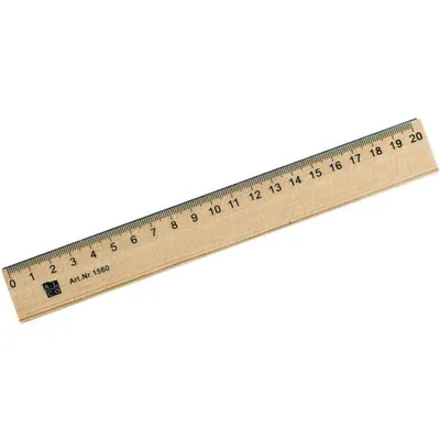 Produktbild von Holzlineal, naturfarben, 20 cm, abgerundete Tuschekante, mit Stahleinlage, mm-Einteilung