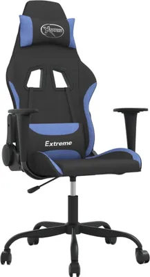 Produktbild von vidaXL Gaming-Stuhl Schwarz und Blau Stoff