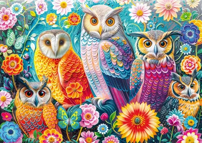 Immagine prodotto di Schmidt Spiele, "Gufi e fiori", puzzle (1000 pezzi)