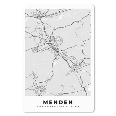 Produktbild von MuchoWow® Mauspad Mousepad Karte - Deutschland - Menden - Stadtplan 18x27 cm - Mousepads - Maus Mat - Pad - Mausunterlage