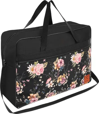 Produktbild von Granori Damen Handgepäck Reisetasche 55x40x20 cm mit Blumenmuster, leicht, strapazierfähig und mit Kofferschlaufe