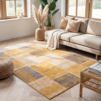 Zdjęcie produktu dla Volero - Dywan Patchwork - Spring Ochra/Taupe - 120x170 cm