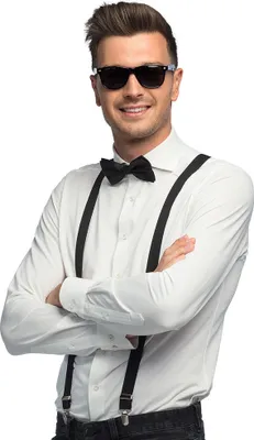 Produktbild von Partyset Hosenträger, Brille und Fliege | Schwarz