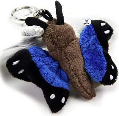 Produktbild von Schmetterling Schlüsselanhänger Tier Falter Kuscheltier Anhänger blau LEVIO