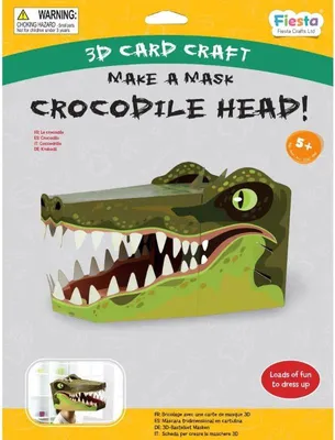 Produktbild von Fiesta Crafts Krokodil Bastelset 3D Maske Karton kreatives Spielzeug