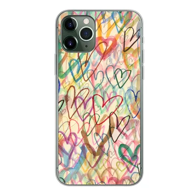 Produktbild von MuchoWow® Handyhülle Schutzhülle Hülle für iPhone 11 Pro Eine Illustration mit Herzen im Hintergrund Silikon Softcase Handy Hülle - Handy