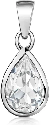 Produktbild von MATERIA by Matthias Wagner weißer Topas Anhänger Tropfenform 925 Silber wahlweise mit Kette KA-274-Weiß